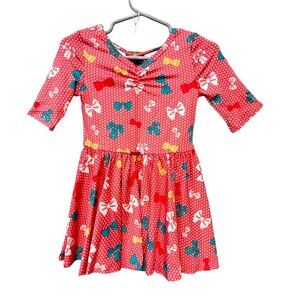 Dot Dot Smile Girls' Ballet Dress Pink White Polka Dot Bow Print 12/24M NWT LLR